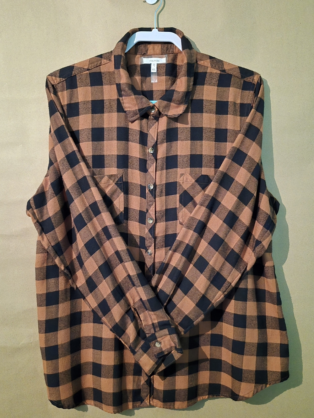Maurices Womens Cabin Plaid Button Up Size XXL